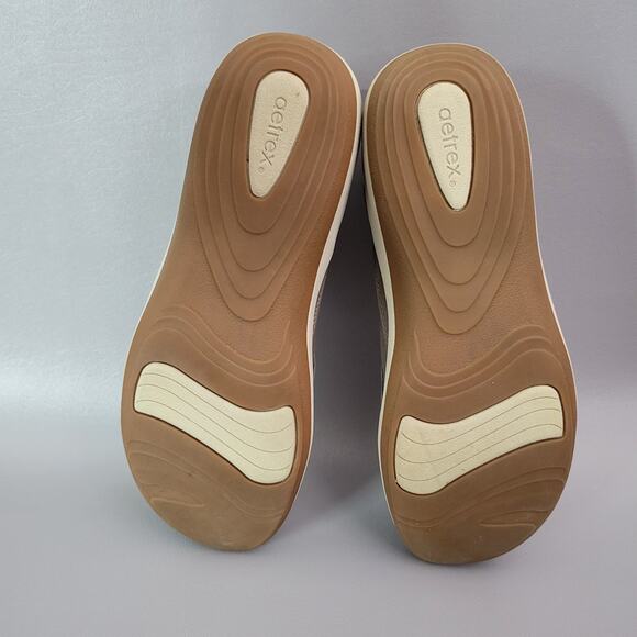 Aetrex Karina Women's Size 10 Leather Monk Strap Loafer Taupe Adjustable Flat - Picture 11 of 13